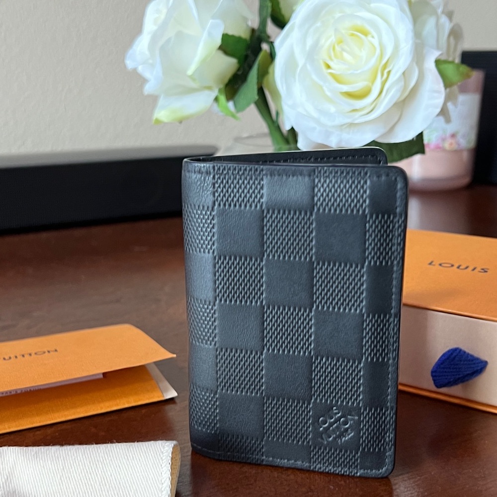 Black LV Pocket Organizer Damier Infini Leather